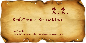 Krénusz Krisztina névjegykártya